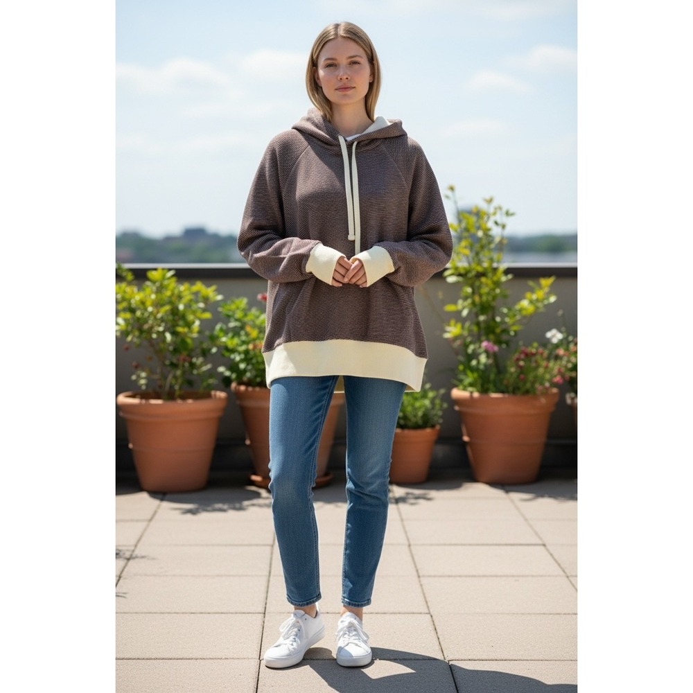 Striped‎ Brown and Cream Hoodie